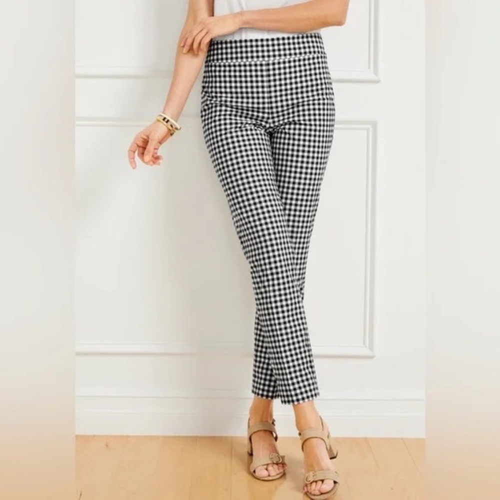 Talbots Women’s Chatham Black & White Gingham Ankle Pants